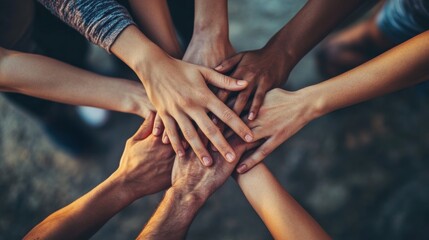 United Hands: A Symbol of Collaboration, Diversity, and Shared Success within a Team