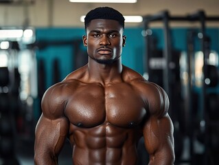 Intense bodybuilding workout session gym fitness photography indoor environment front view strength training motivation