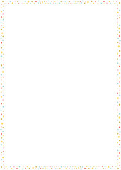 Blobs doodle colorful frame. Trendy graphic confetti template. Cute empty frame box