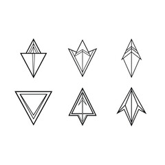 Fototapeta premium Triangle Tipped Arrow Vector Illustration – Minimalist Geometric Arrow Design Clipart