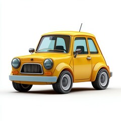 Charming vintage yellow car parked in a bright studio setting during daylight