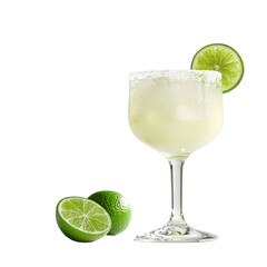 cinco de mayo festival, Refreshing margarita cocktail with lime garnish and salt rim. in 3d rendering object style