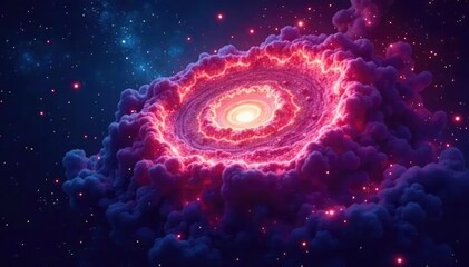 Abstract swirling nebula, cosmic seamless repeat , colorful, wallpaper