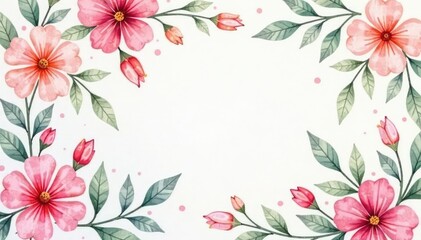 Delicate watercolor floral pattern, soft pastel hues, wallpaper, delicate