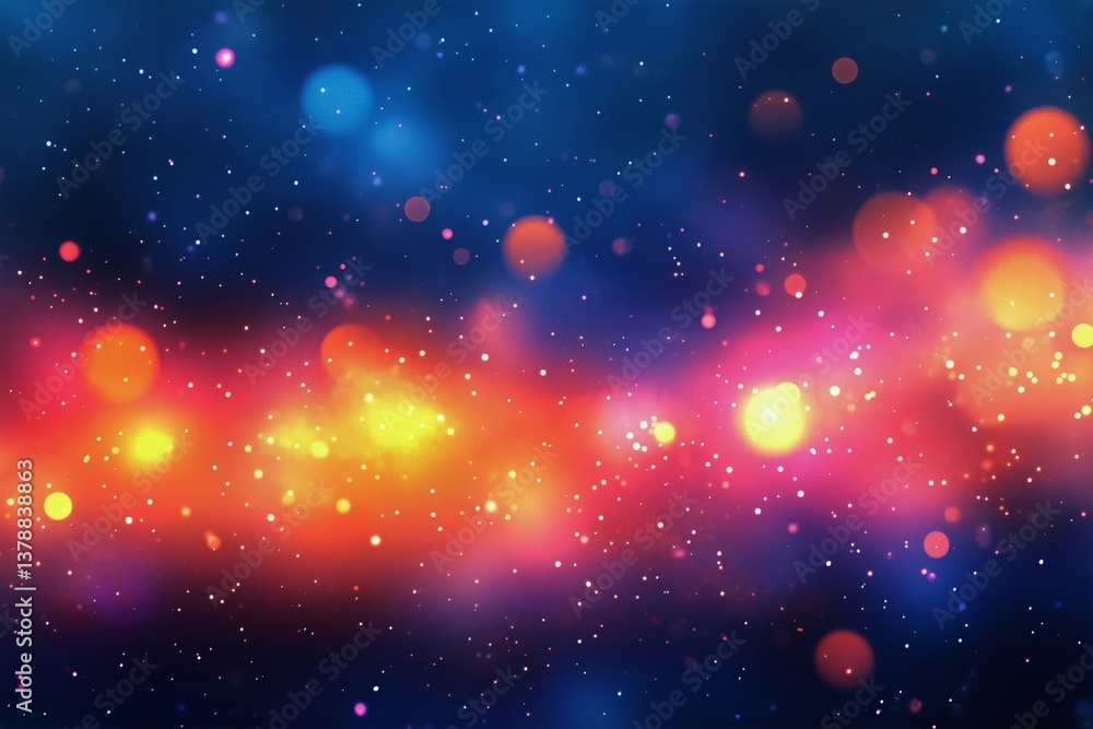 Poster colorful bokeh lights create a vibrant atmosphere in artistic display at evening event