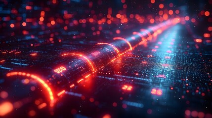 Obraz premium Glowing visualization of a sales journey map leading to successful deal closure