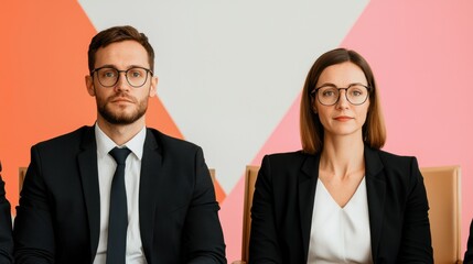 Mediation Negotiation Settlement Concept, Couple Discussing Alimony Terms with Attorneys in a Professional Negotiation Setting