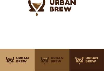 Coffee Shop Logo with Filter Coffee Icon – Vector Café Design