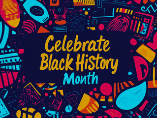 History Month banner showcasing cultural symbols, traditions, and vibrant colors to celebrate history and empowerment.