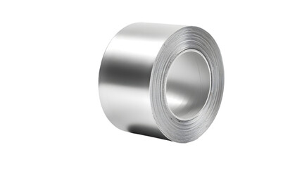 Close up of a roll of silver duct tape against a black background view