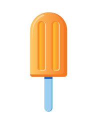 orange popsicle, summer ice cream vector