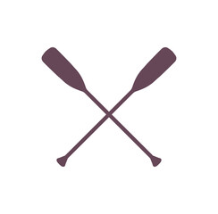Crossed Oar Silhouette in Rustic Minimal Style