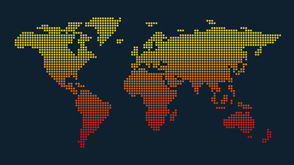 Vector stylish outline of world map. Colorful Flat design of continents, gradient map