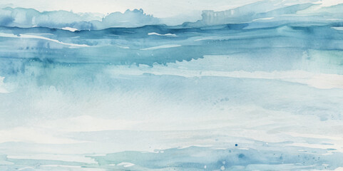 Beautiful soft blue sea water, ocean wave background. Soft blue and white hand printed creative marble texture ocean background.
