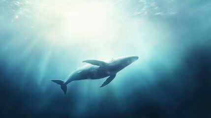 Fototapeta premium Majestic Whale In Deep Ocean Water