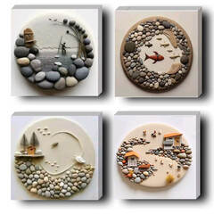 Serene Pebble Landscapes: Nature in Stone Art