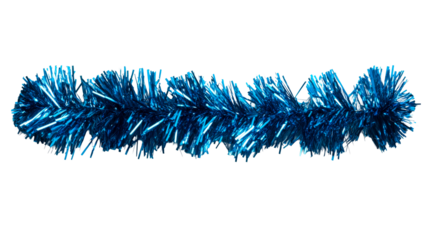 Metallic blue tinsel garland for festive decorations