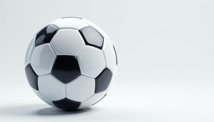 Fototapeta premium Close-up of a pristine white football against pure white background, leather texture, design