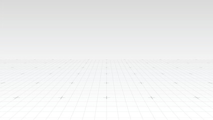 Perspective blueprint grid with a fading horizon. Vector illustration of a technical wireframe design for engineering, architecture, or futuristic UI concepts