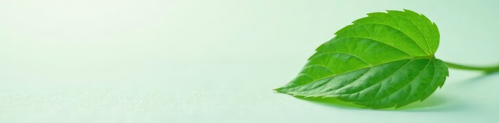 Obraz premium A single leaf with intricate veins against a plain surface, plant, simple