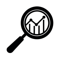 magnifying glass with a graph