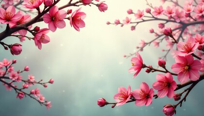 Fototapeta premium Bold blossoms, leafy branches, medieval style , leaves, historic