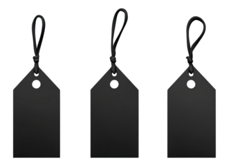 set of black tags labels