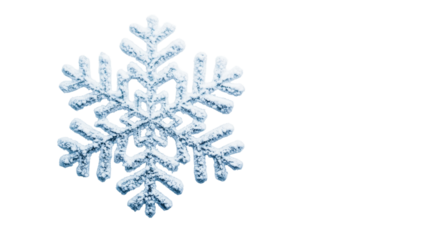 Delicate snowflake design on a transparent background