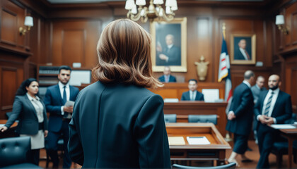 Woman in Courtroom