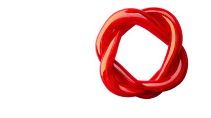 Abstract red circular design showcasing smooth curves and depth