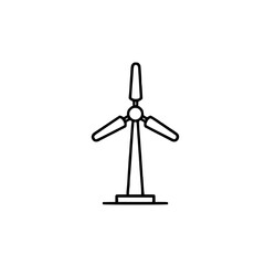 Icon of a wind turbine representing renewable energy and sustainability