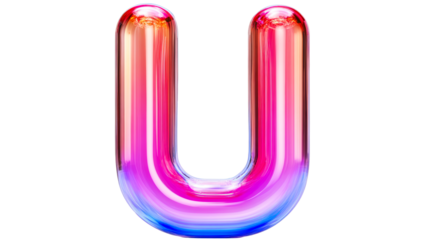 Colorful U shaped design with a vibrant gradient effect