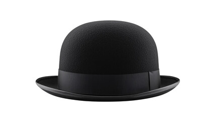 Black Bowler Hat isolated on white background --ar 16:9