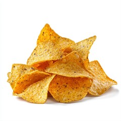 Tempting high quality image of a pile of crispy tortilla chips with natural texture and rich color in a bowl
