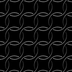 Black and white seamless pattern. Modern geometric background. Dotted grid.