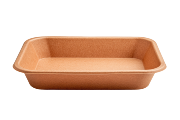Brown rectangular cardboard tray for eco-friendly packaging solutions, cut out