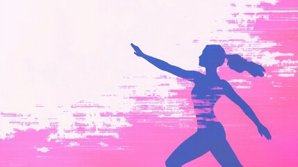 Silhouette of a Woman Reaching for the Future, Abstract illustration of female empowerment and progress