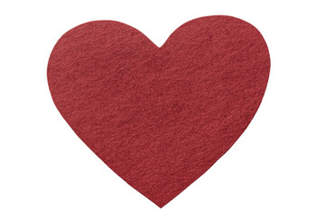 Obraz premium Red felt heart on black background for creative valentine's day projects, cut out