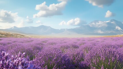 Obraz premium Romantic purple lavender field at sunset time high-resolution picture