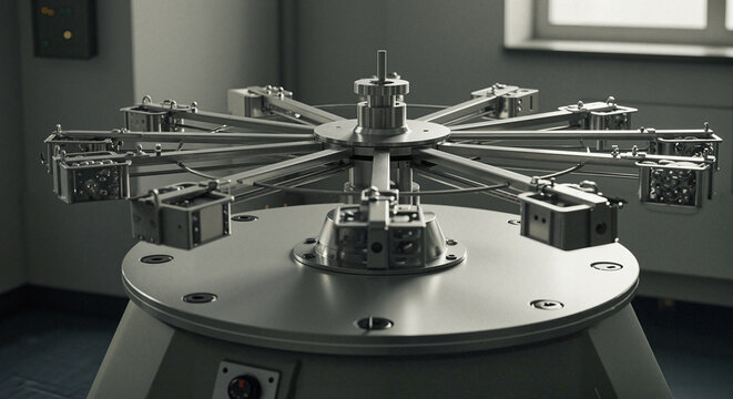 Metallic centrifugal force device with rotating wheel components