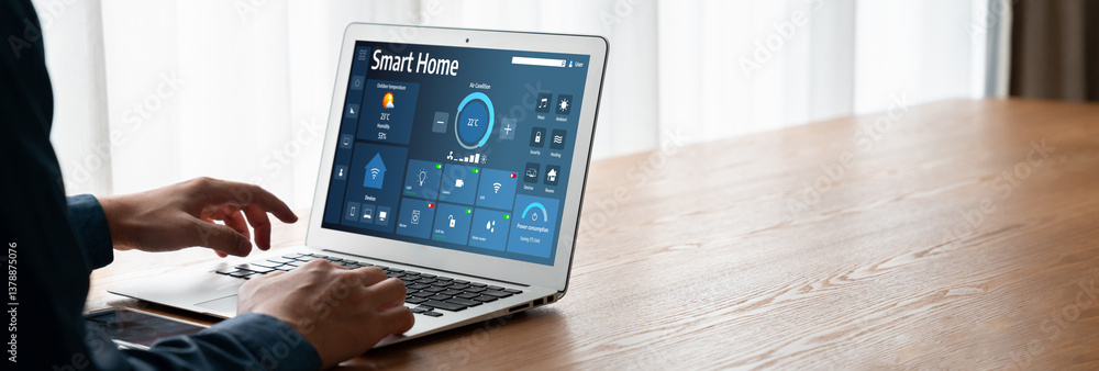 Poster smart home technology, centric remote control system with digital dashboard for air conditioning, sa