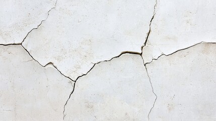 Fototapeta premium Closeup Weathered White Concrete Surface with Cracks