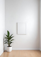 Indoor Plant in Minimalistic White Room