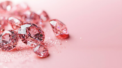 pink diamonds, jewelry business banner
