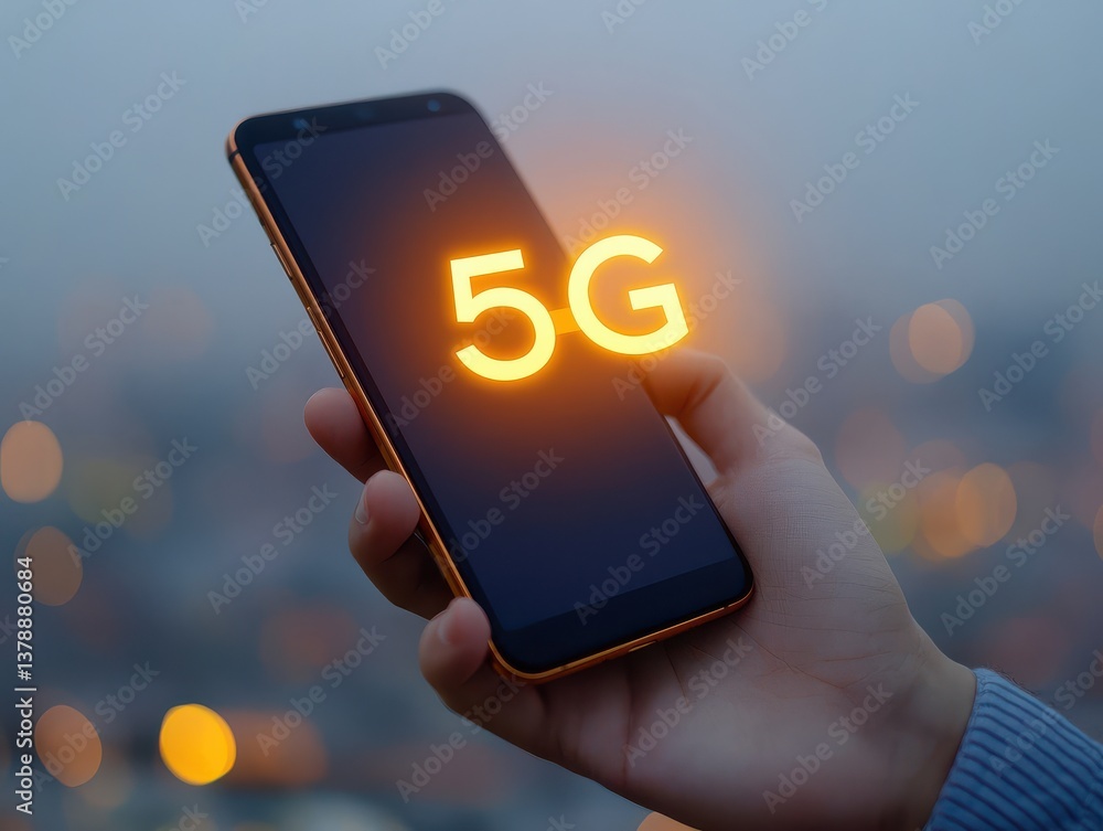 Poster a hand holding a smartphone displaying 