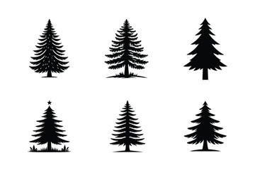 Obraz premium christmas trees set Vector on white background