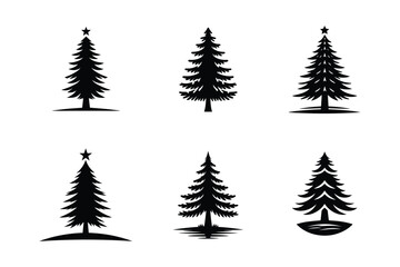 Obraz premium set of christmas trees icon vector illustration 