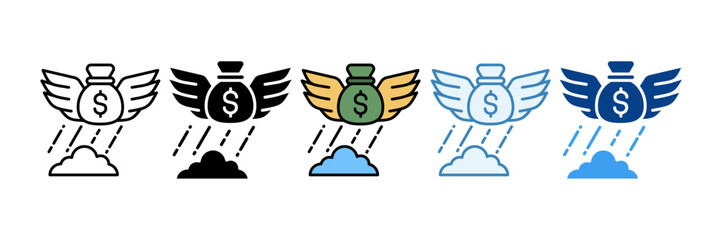 Financial Freedom  Icon Set Multiple Style Collection
