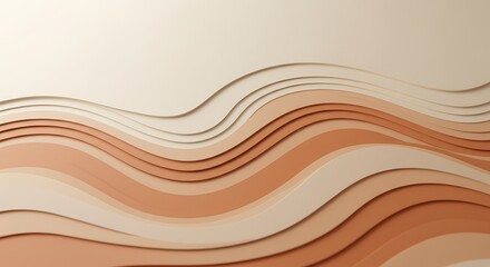 Obraz premium Abstract Wavy Layers in Earth Tones Background for Design Projects