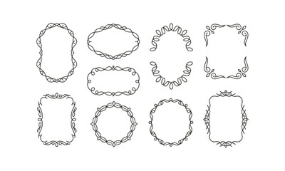 A modern vector illustration of elegant decorative frames with intricate,, easily editable.